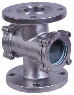 Stainless steel double window sight flow indicator
